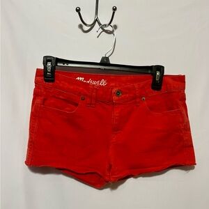 Madewell Women's Bright Red Jean Shorts